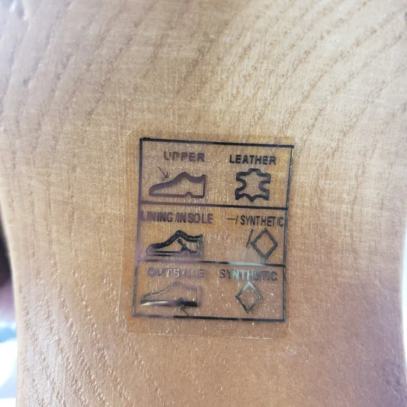 M&C Womens Brown Tan Clogs Suede Size 39 (US 8.5) Made In Spain Buckle Wood Heel - Picture 5 of 15